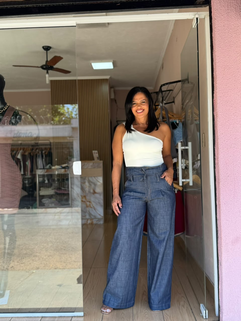 Calça Sarjada Pantalona